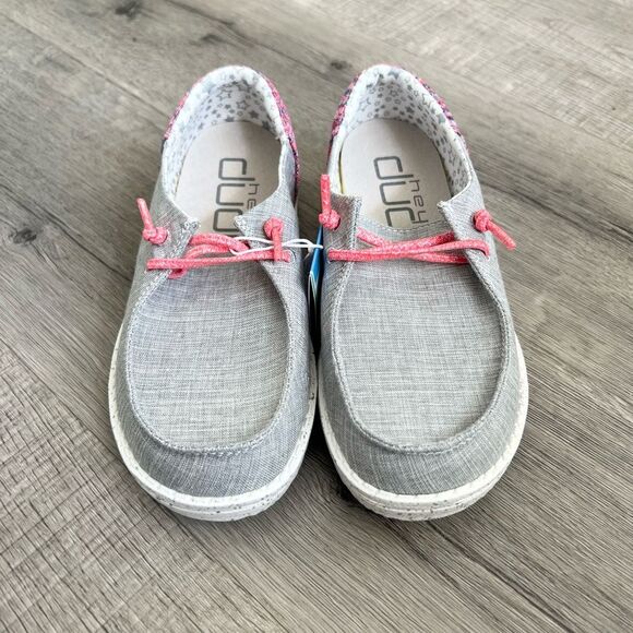 Hey Dude Dudes Shoes - Wendy Funk Youth - Grey/Pink - size Youth 3 Y3 - NEW! - Picture 3 of 9